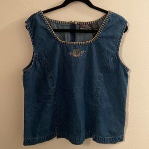 100% cotton base | denim western tank w boots